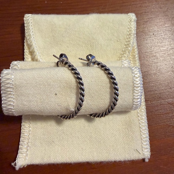 James Avery Jewelry - Retired James Avery Sterling Silver Twisted Wire Hoop Earrings